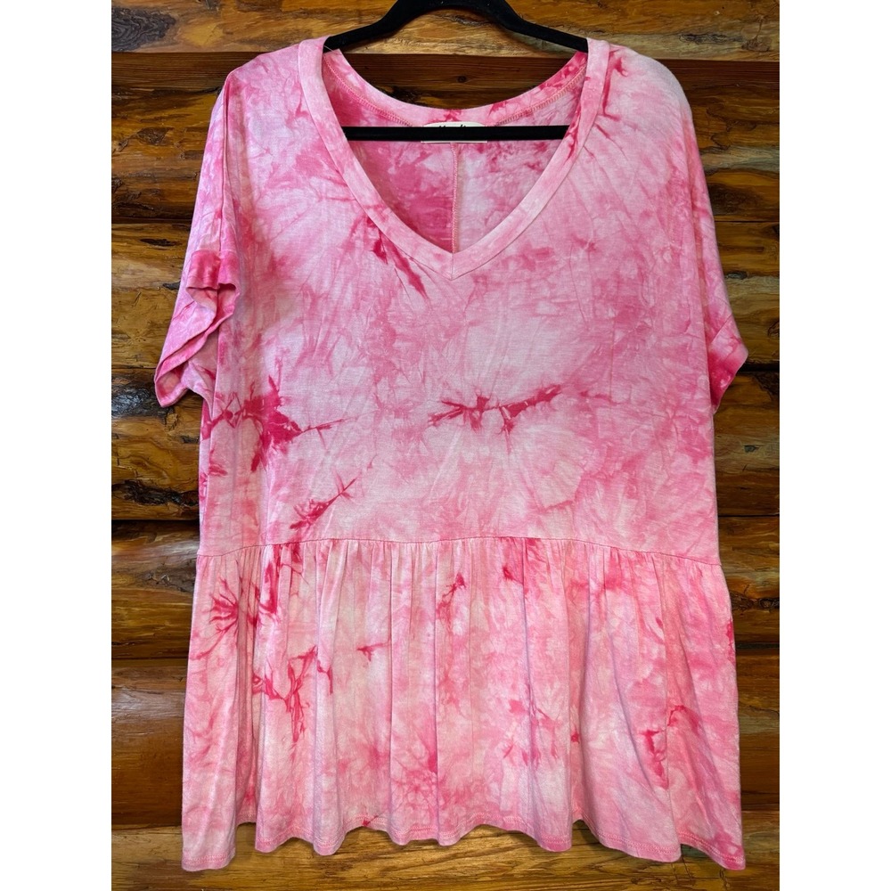 Haptics Pink‎ Tie Dye Tunic Size Large